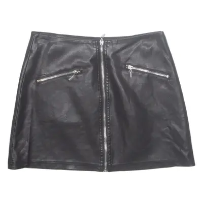 NEW LOOK Womens Straight Skirt Black Short Leather UK 12