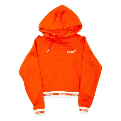 DIESEL Cropped Womens Orange Hoodie XS