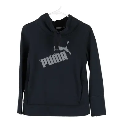 Puma Spellout Hoodie - Small Black Cotton Blend