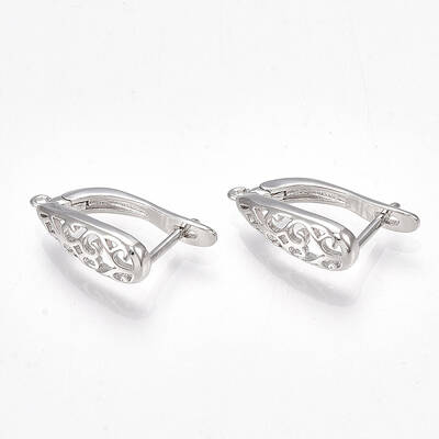 Brass Hoop Earring Findings with Latch Back Closure