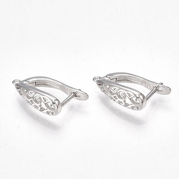 Brass Hoop Earring Findings with Latch Back Closure