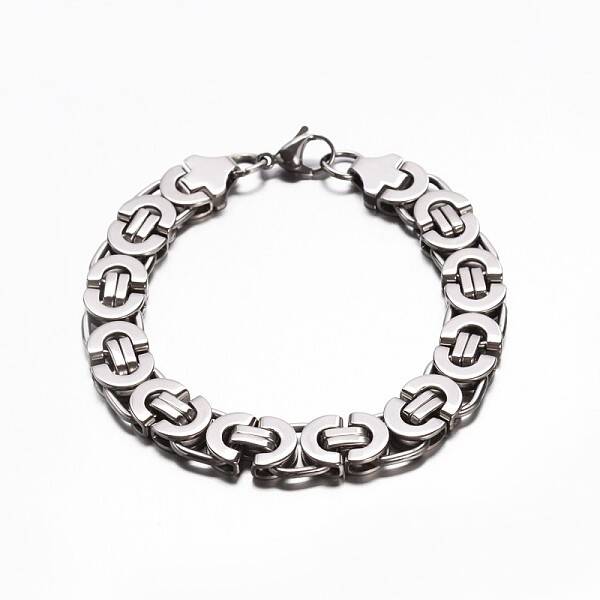 Tarnish Resistant 201 Stailess Steel Byzantine Chain Bracelets