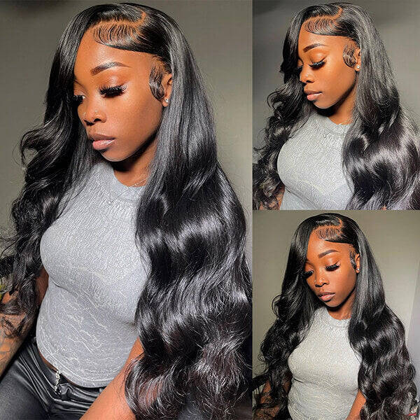 Pre-bleached Knots Full 13x4 13x6 HD Transparent Lace Frontal Wig Body Wave