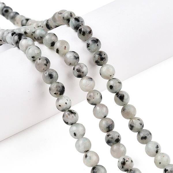 Natural Sesame Jasper/Kiwi Jasper Bead Strands