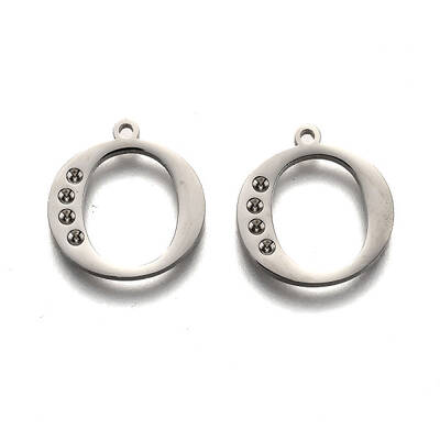 Tarnish Resistant 304 Stainless Steel Letter Pendant Rhinestone Settings