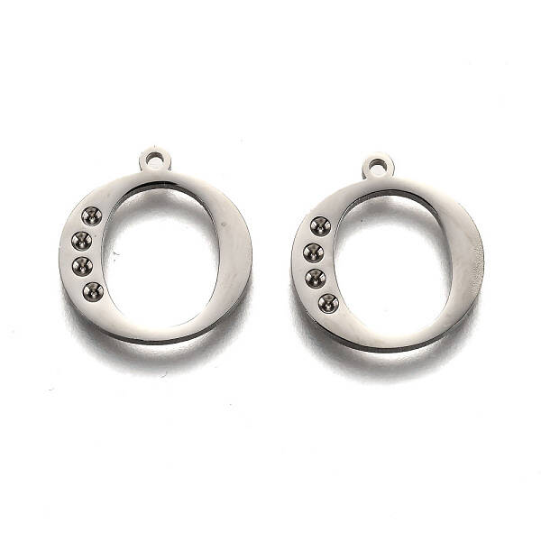 Tarnish Resistant 304 Stainless Steel Letter Pendant Rhinestone Settings
