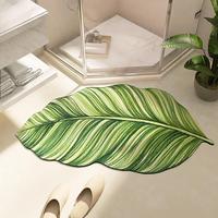Leaf Shaped Bathroom Mat, 1 Count Creative Non-slip Home Floor Mat, Water Absorbent Bathroom Rug, Household Bath Mat, Home G...