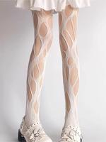 Women's Solid Color  Fishnet Tights, Tight-fitting  Comfy Breathable Hollow Out  Pantyhose for Daily Wear, Fashion Ladies Sto...