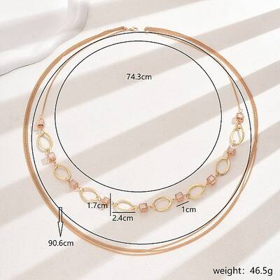 Elegant Minimalist Style Iron & Plastic Multi-layered Long Necklaces for Women's Banquet \r\nParties