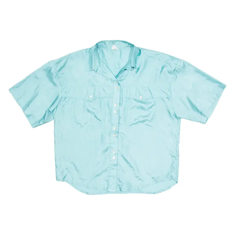 CHITIN MAYA Womens Printed Shirt Blue Crazy Pattern XL