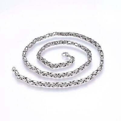 Non-Tarnish 201 Stainless Steel Byzantine Chain Necklaces