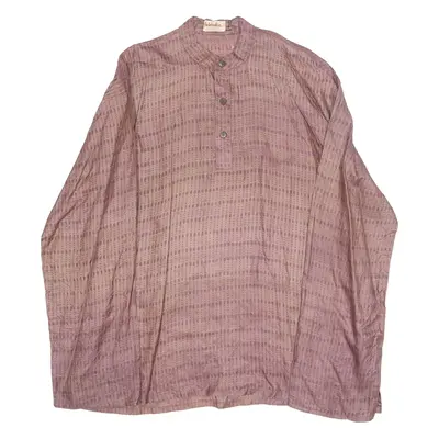 Womens Printed Top Purple Long Sleeve Silk 2XL
