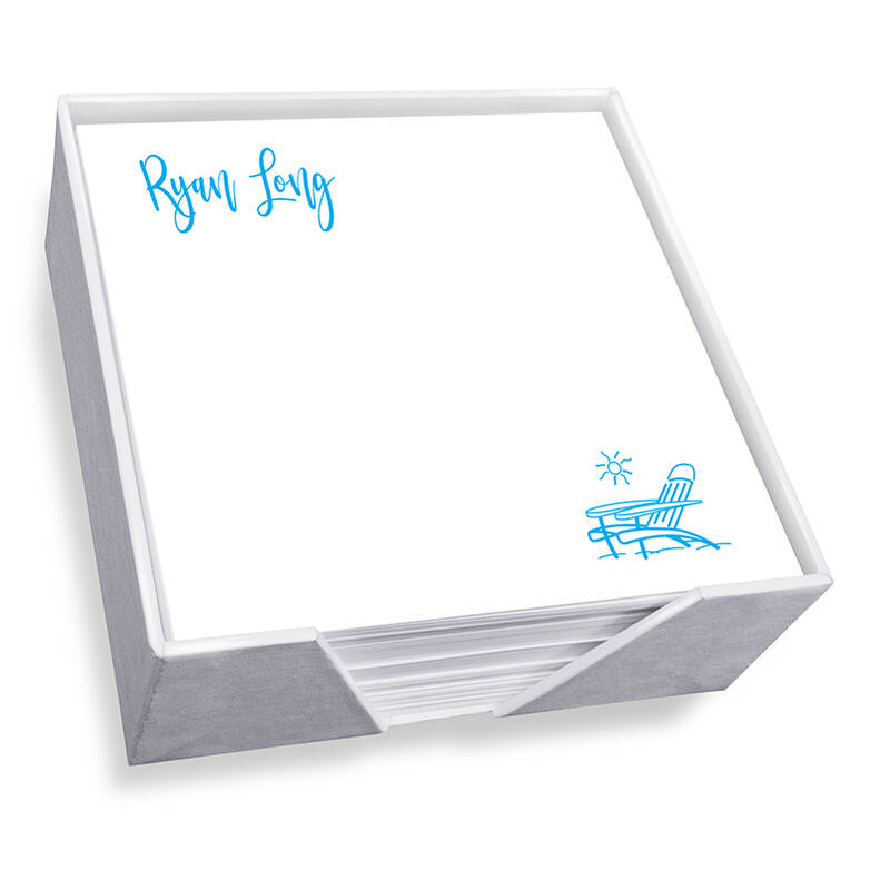 Tropical Breeze Memo Square - White with holder