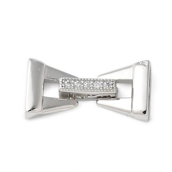 Brass Micro Pave Cubic Zirconia Fold Over Clasps
