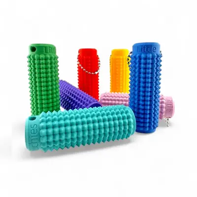 Little Ouchies Grippie Portable Vibrant Colors Stim Tool with Firm Plastic Spikes for Anxiety & Stress Relief Clip to Keys fo...