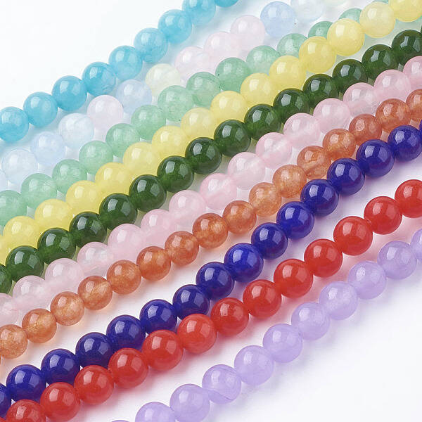 Natural White Jade Beads Strands