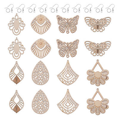 DIY Filigree Wood Dangle Earring Making Kit