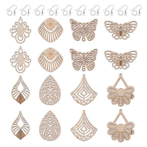 DIY Filigree Wood Dangle Earring Making Kit