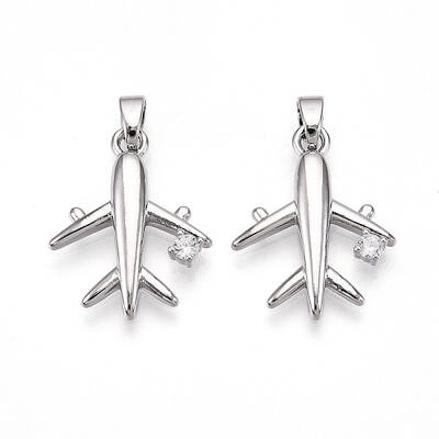 Brass Micro Pave Cubic Zirconia Pendants
