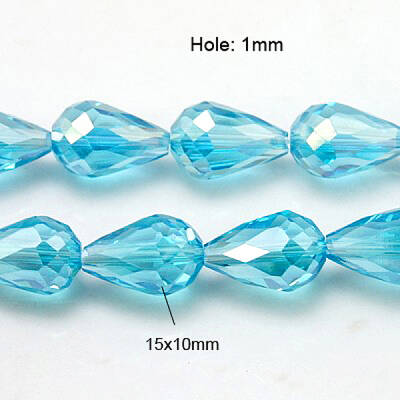Electroplate Glass Faceted teardrop