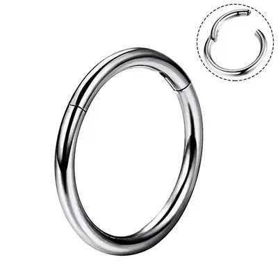 10G Septum Ring Titanium Hinged Segment Hoop - 12mm