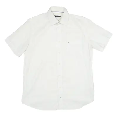 TOMMY HILFIGER Two Ply Mens Shirt White Gingham M