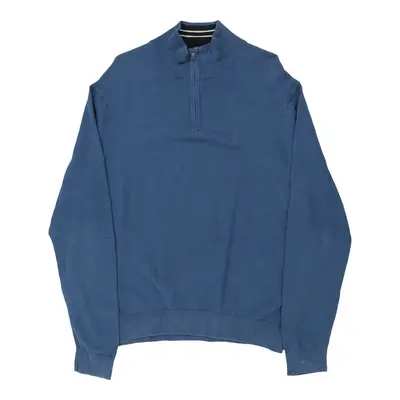 Vintage Nautica 1/4 Zip - XL Blue Cotton