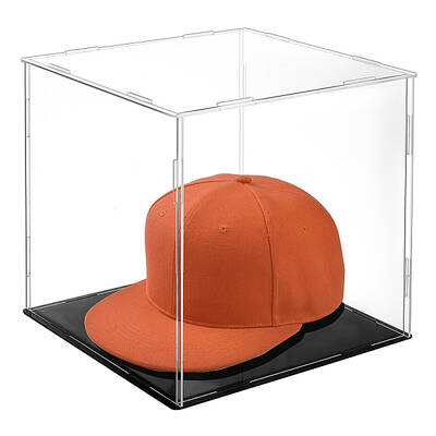 Square Transparent Acrylic Minifigure Collections Display Case with Black Base