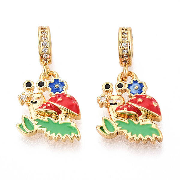 Brass Micro Pave Cubic Zirconia Pendants