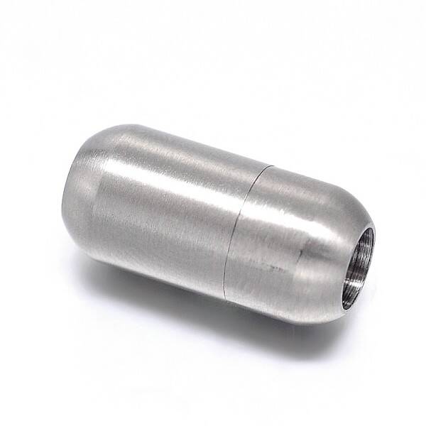 Tarnish Resistant Barrel 304 Stainless Steel Magnetic Clasps with Glue-in Ends