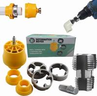 8PCS Electric Drill Compatible PVC Pipe Threader Kit with Various Die Sizes, PVC Thread Maker Tool for Electric Drill, PVC Th...