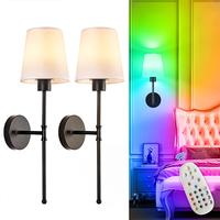 Wireless Wall Sconces with Remote – Bedroom/Living Room/Hallway! home decor,Sleek black,  dimmable wall light, timer auto-o...