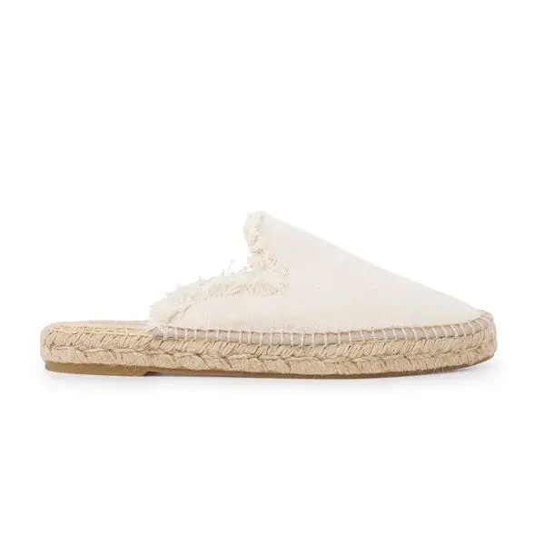Zaragoza Canvas Espadrille Mule Slides - Beige Tan | Select Size: 9 US (40EU) | Color: Beige Tan