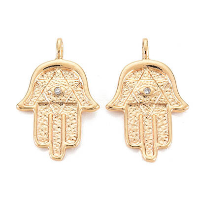 Brass Micro Pave Clear Cubic Zirconia Pendants