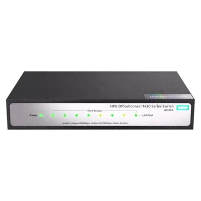 JH329AR HP OfficeConnect 1420 Series 1420-8G 8 x 10/100/1000Base-T RJ-45 Ports Layer 2 Unmanaged Gigabit Ethernet Network Swi...