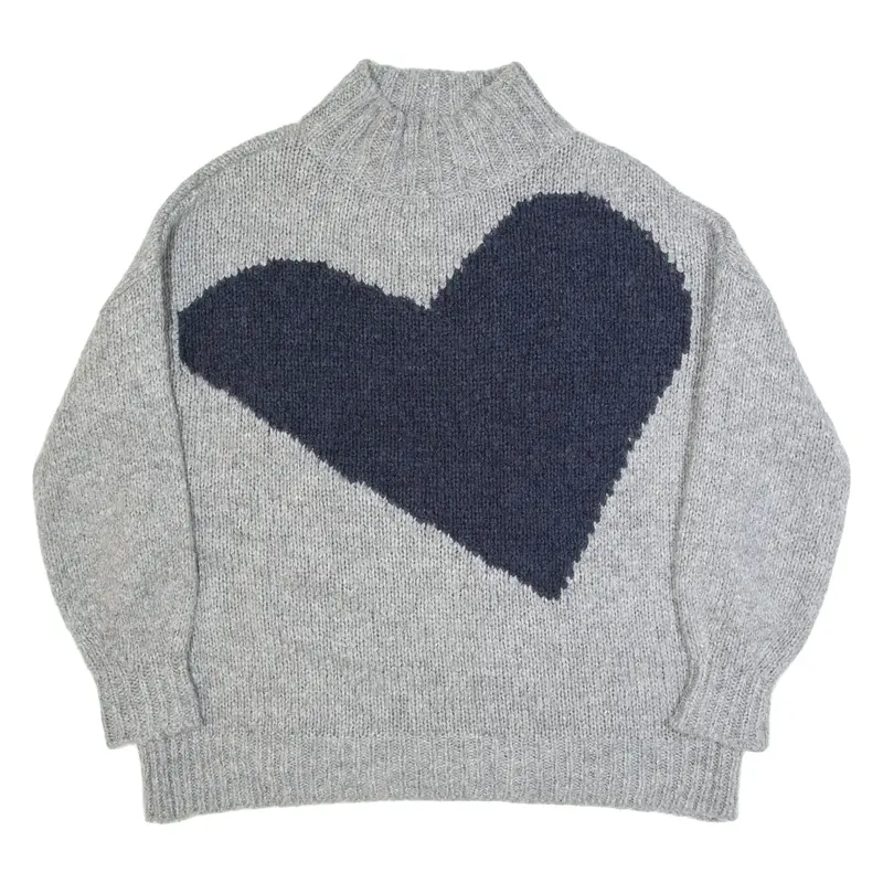 MONSOON Womens Jumper Grey High Neck Chunky Knit M