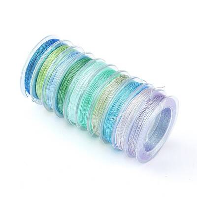 10 Rolls 3-Ply Metallic Polyester Threads