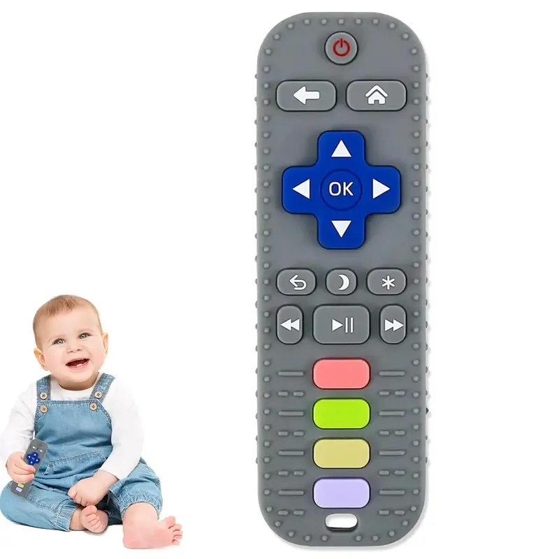 Baby Teething Toys for 0-24 Months – BPA-Free Silicone Teether in Remote Control Shape – Freezer-Safe Chew Toy for Infant...