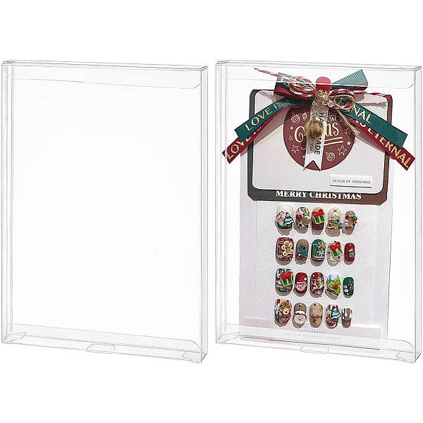 BENECREAT 10PCS Rectangle PVC Transparent Gift Boxes 20x14x1.8cm Clear Wedding Favour Boxes for Candy Chocolate Gift Wrapping...