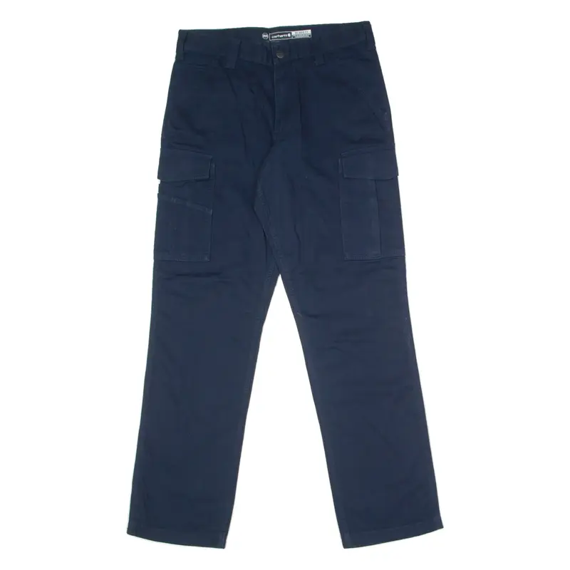 CARHARTT Cargo Workwear Mens Canvas Trousers Blue Relaxed Straight W31 L32