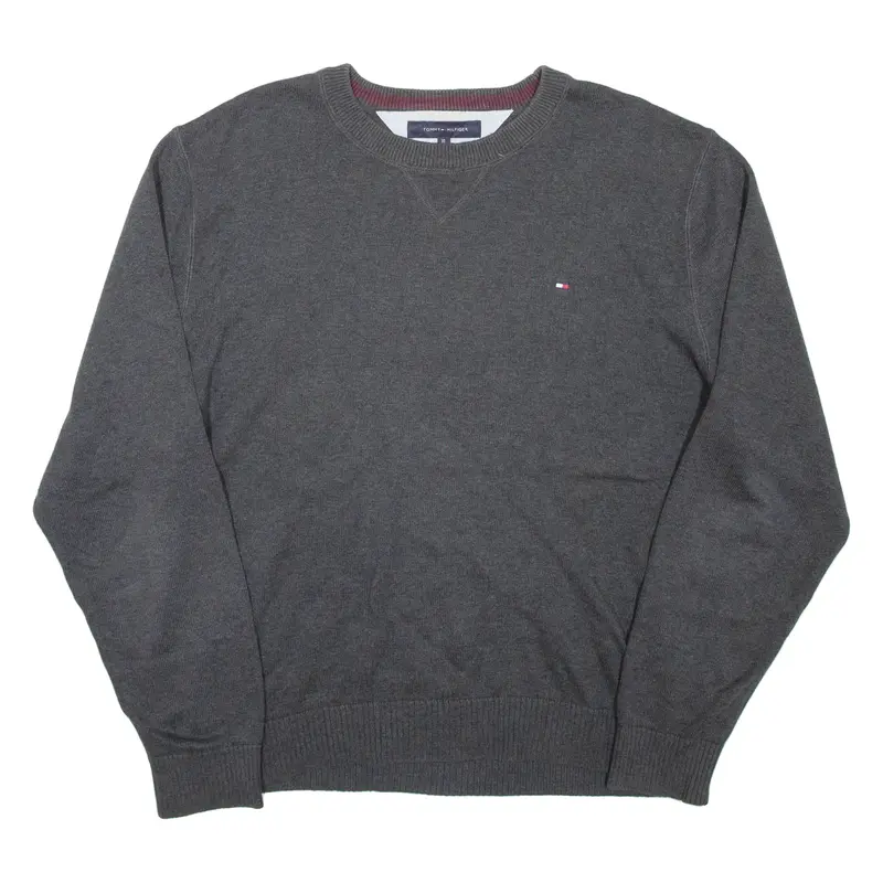 TOMMY HILFIGER Mens Jumper Grey Tight Knit XL