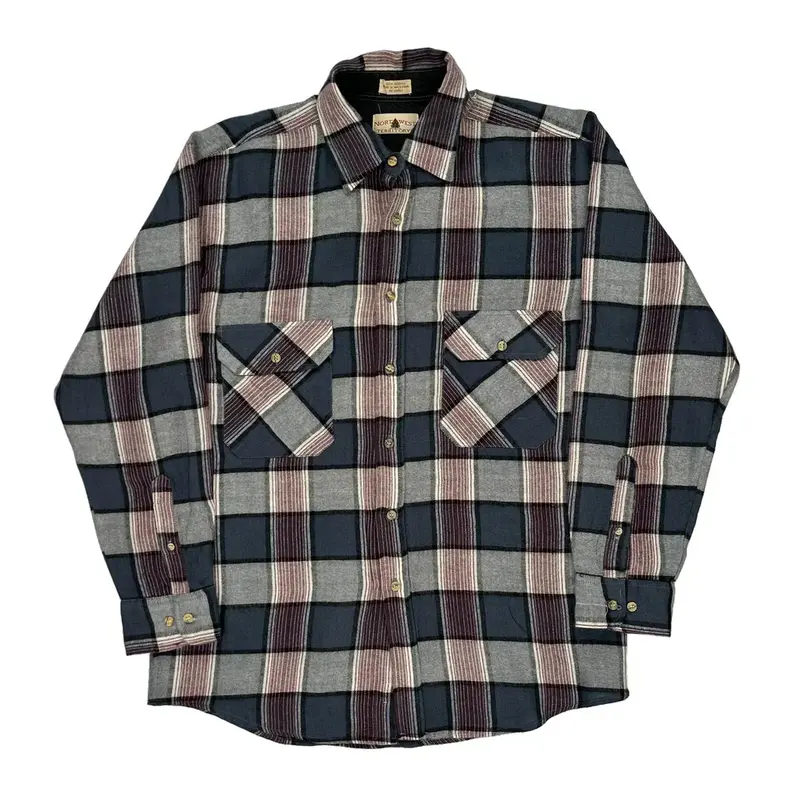 Northwest Territory Checked Flannel Shirt - Medium Navy Acrylic