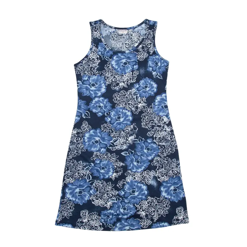 BIAGGINI Y2K Bodycon Dress Blue Floral Sleeveless Knee Length Womens UK 10