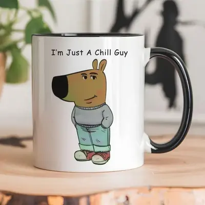 I'm Just A Chill Guy Mug Meme Mug Funny Coffee Mug Chill Guy Bear Mug Cute Animal Mug Animal Lover Gift For Animal Lover