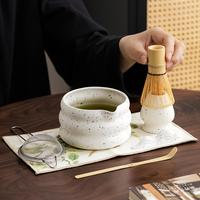 Traditional Japanese Matcha Tea Ceremony Kit, 1 Set Including Ceramic Bowl & Whisk & Holder with Traditional Scoop, Tea Makin...
