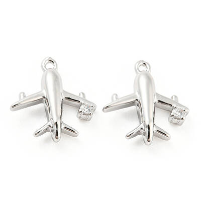 Brass Micro Pave Cubic Zirconia Charms