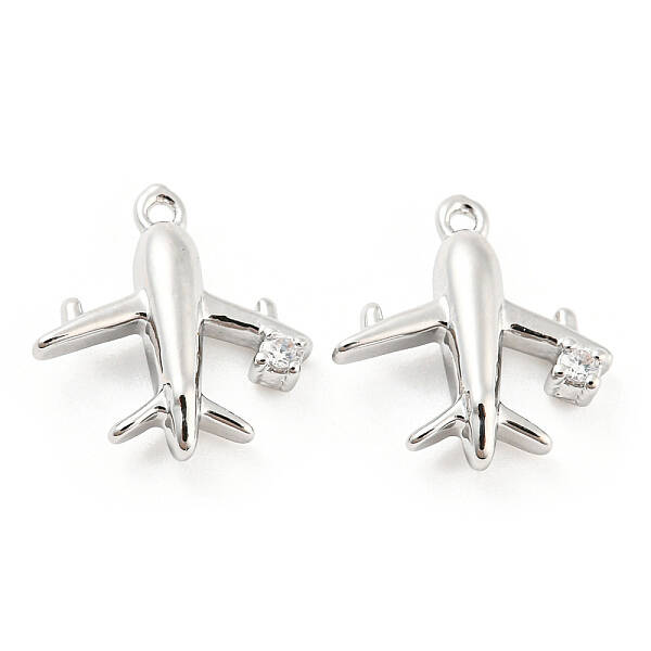 Brass Micro Pave Cubic Zirconia Charms