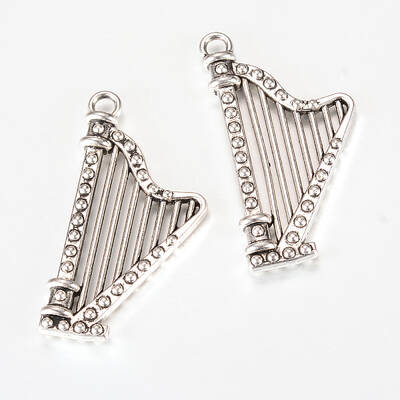 Tibetan Style Alloy Harp Pendants