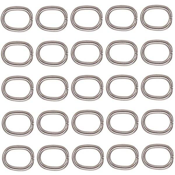 PH  1 Bag About 40Pcs 304 Stainless Steel Close but Unsoldered Oval Jump Rings Wire 13-Gauge