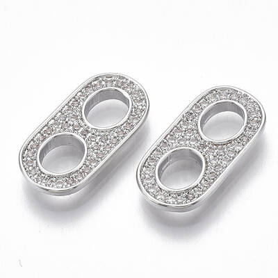 Brass Micro Pave Cubic Zirconia Links/Connercots